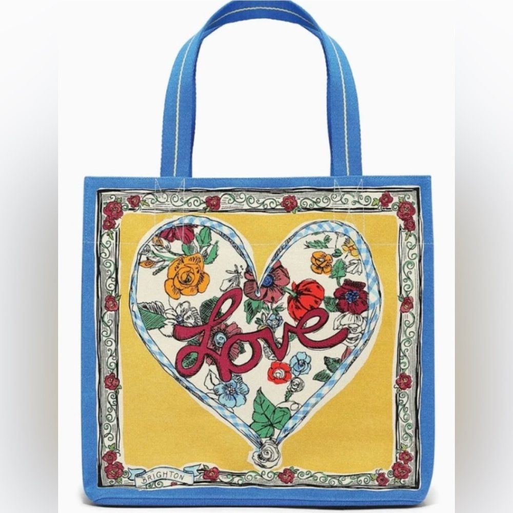NWT Brighton Spring Floral Tote - Blue and Yellow